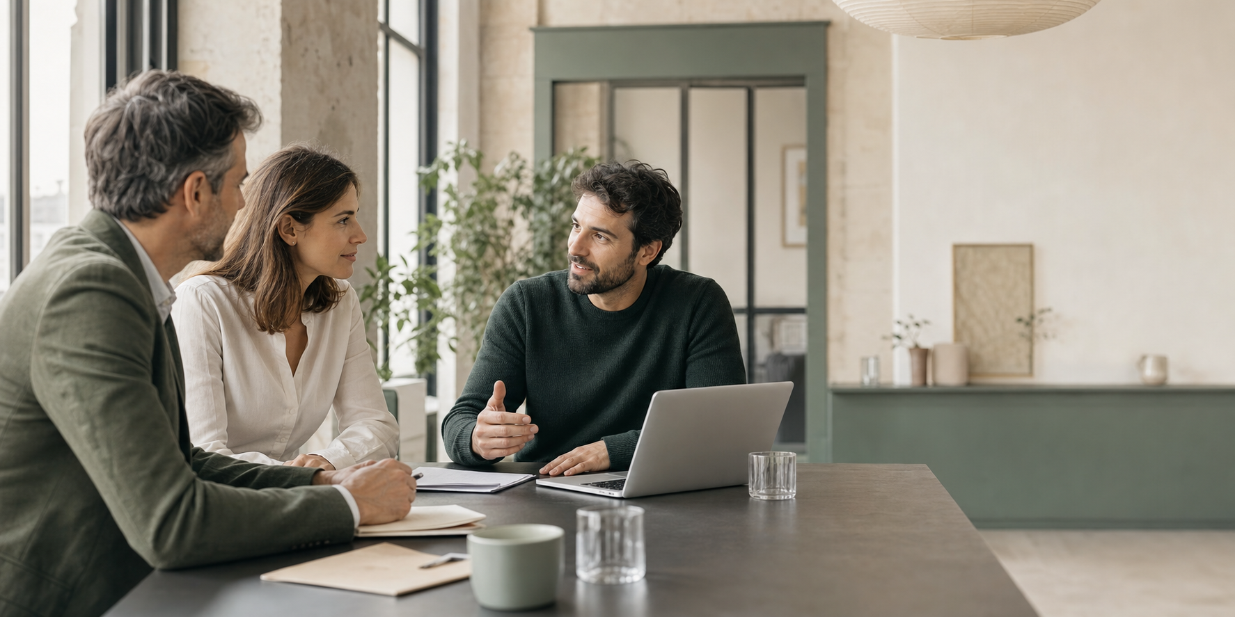 Équipe professionnelle échangeant autour de sa protection